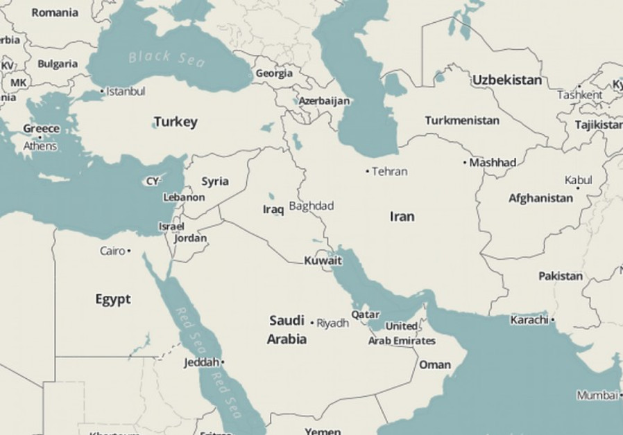 Risultati immagini per middle east map