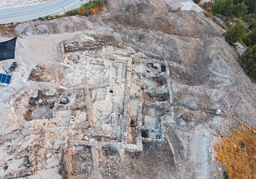 Aerial Photo of the Israel Antiquities Authority excavation on the slopes of Arnona (photo credit: Assaf Perez/Israel Antiquities Authority)