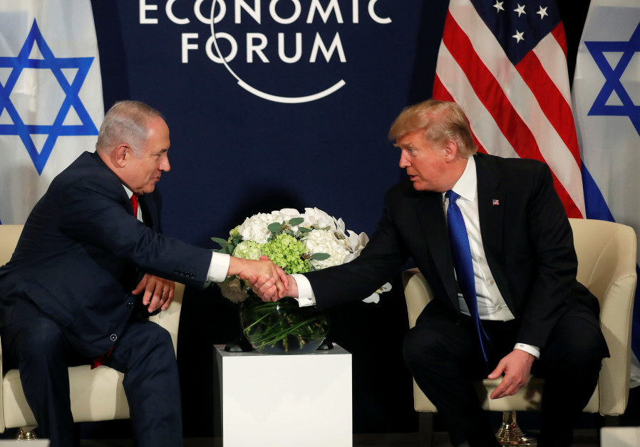 US President Donald Trump and Israeli Prime Minister Benjamin Netanyahu meet in Davos Switzerland