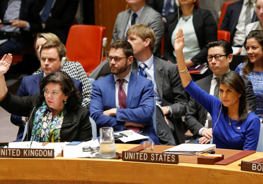 United States Ambassador to the UN Nikki Haley and Karen Pierce, UK Ambassador to the UN
