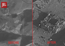 Before and after aerial picture of the Syrian nuclear reactor site