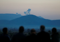 Smoke rises from a target hit by Turkish forces in Afrin, Syria, January 20, 2018