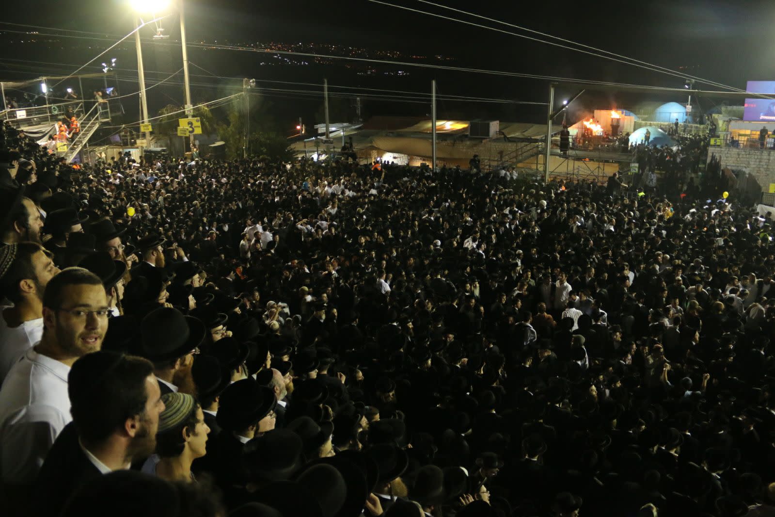 Thousands celebrate Lag BaOmer at the tomb of the Rashbi (Shimon bar Yochai) in the northern Israeli city of Meron (EITAN SHWEIBER/TPS)