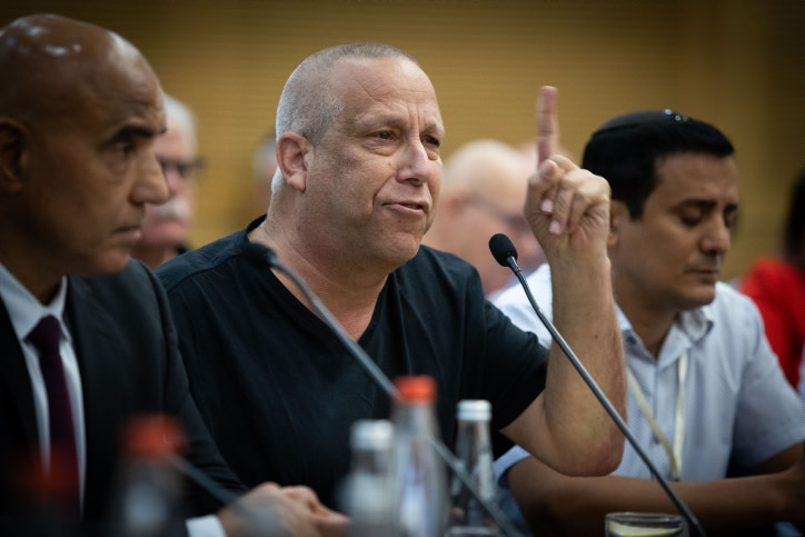 Gadi Yarkoni, head of the Eshkol Regional Council attends a Finance committee meeting at the Knesset, the Israeli parliament in Jerusalem, on October 23, 2023. Photo by Oren Ben Hakoon/Flash90