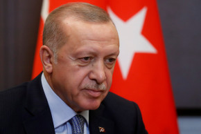 Turkish President Recep Tayyip Erdogan attends a meeting with Russian President Vladimir Putin in th