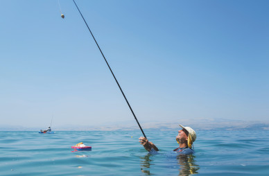  FISHING IN the Kinneret, Israel's only freshwater source.