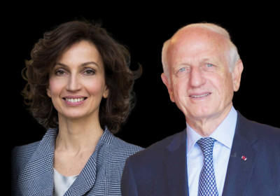  UNESCO Director-General Audrey Azoulay and adviser to the king of Morocco André Azoulay.