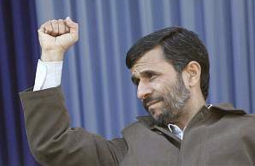 Ahmadinejad defiant 298. (photo credit: AP)