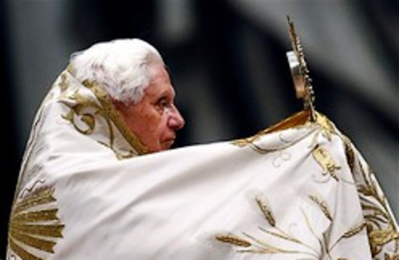 pope looking like et extra terrestrial (photo credit: AP)