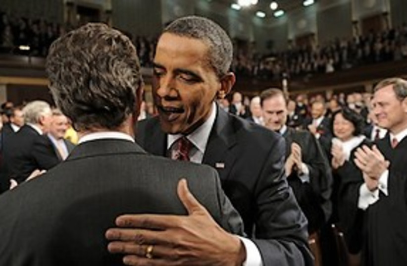obama at state of the union (photo credit: AP)