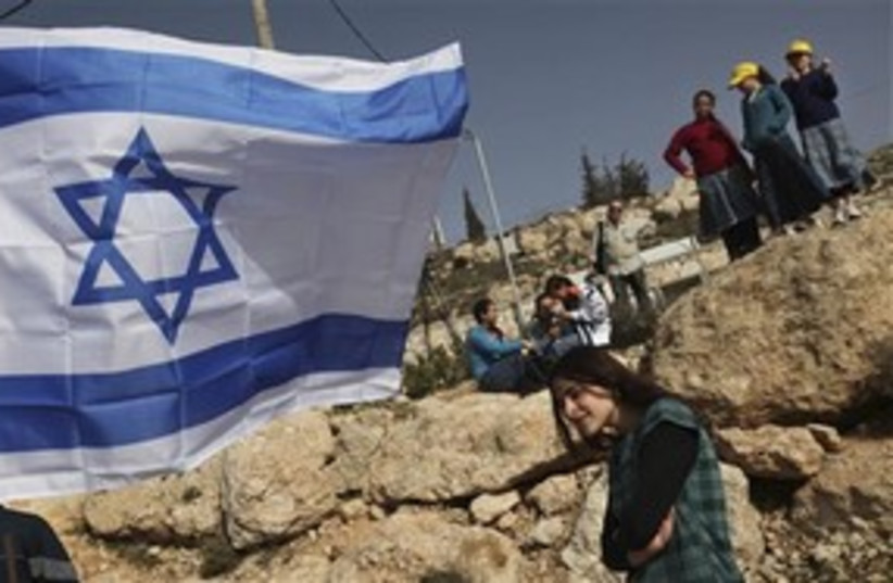 Settler youths at Beit Hagay 311  (photo credit: AP)