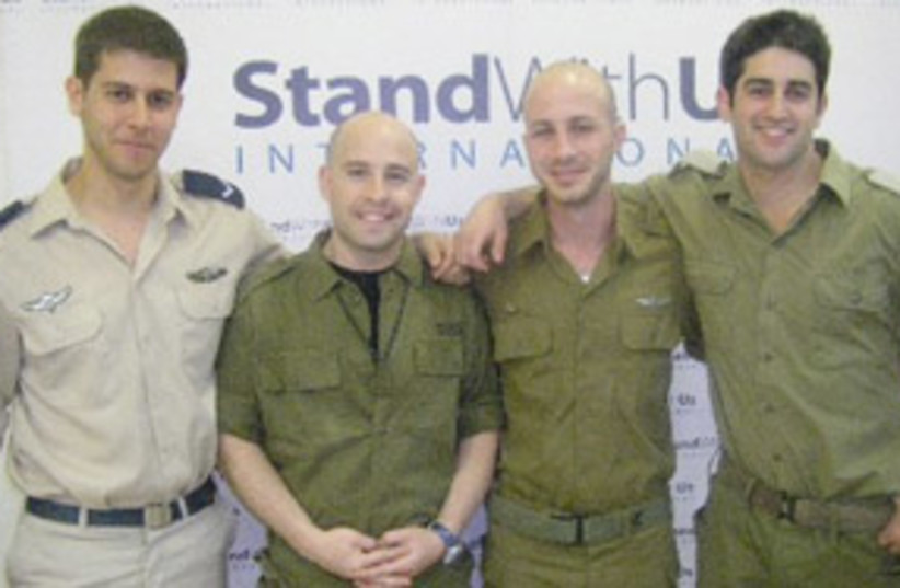 IDF soldiers stand with us tour cast lead 311 (photo credit: Stand With Us)