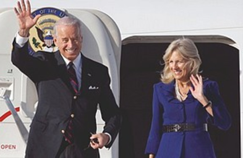 Biden arrives 311 (photo credit: Associated Press)