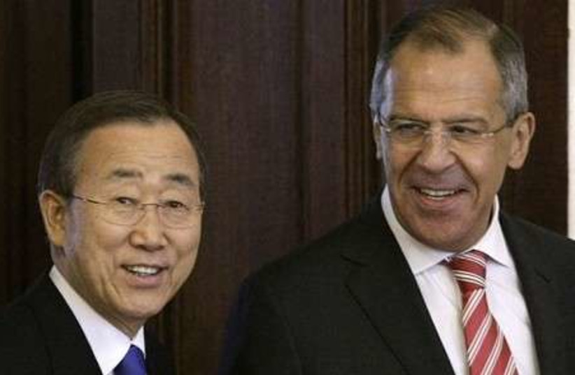Ban Ki-moon & Lavrov 311 (photo credit: Associated Press)
