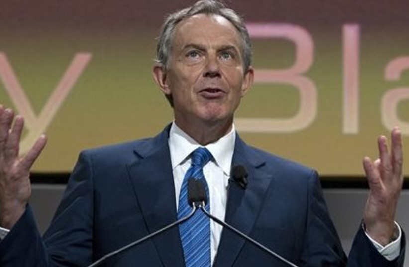 Tony Blair- expressive 311 (photo credit: AP)