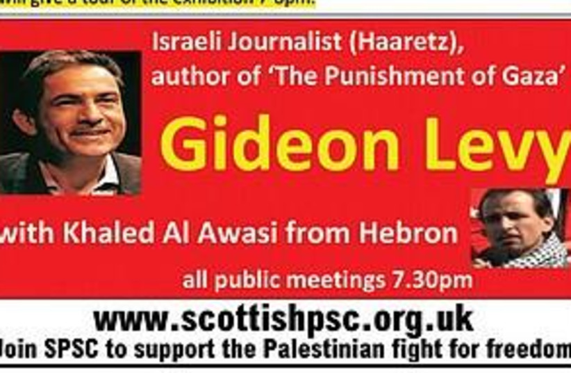 Gideon Levy poster (photo credit: Courtesy)