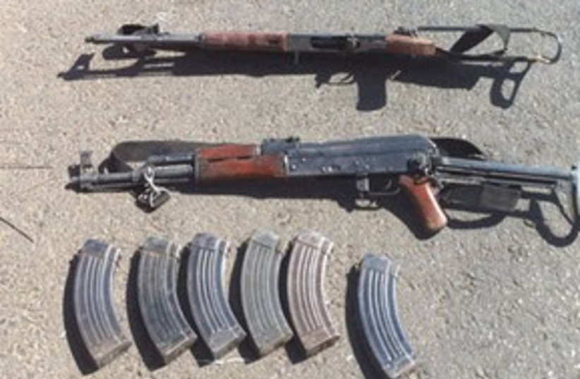 311_Ak47s from hebron Hamas (photo credit: Courtesy of IDF Spokeperson's Unit)