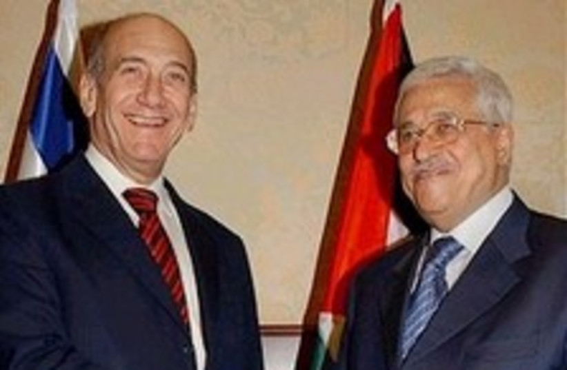 abbas Olmert jericho 224 (photo credit: AP [file])