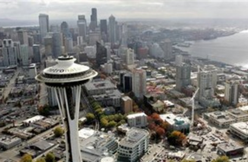 Seattle skyline space needle 311 (photo credit: AP)