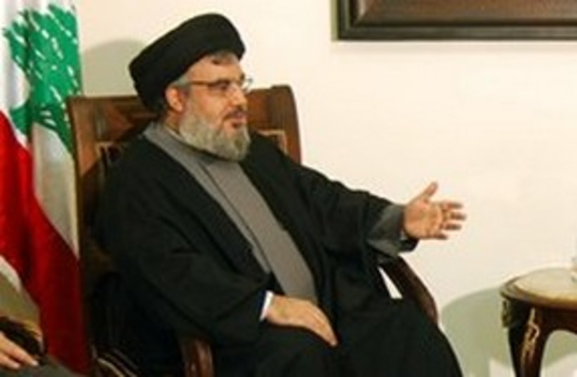 Hizbullah leader Hassan Nasrallah 311 AP (photo credit: AP)