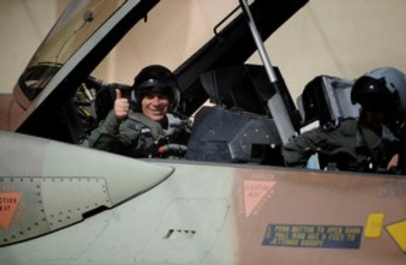 Gabi Ashkenazi in fighter jet 311 (photo credit: IDF Spokesperson)