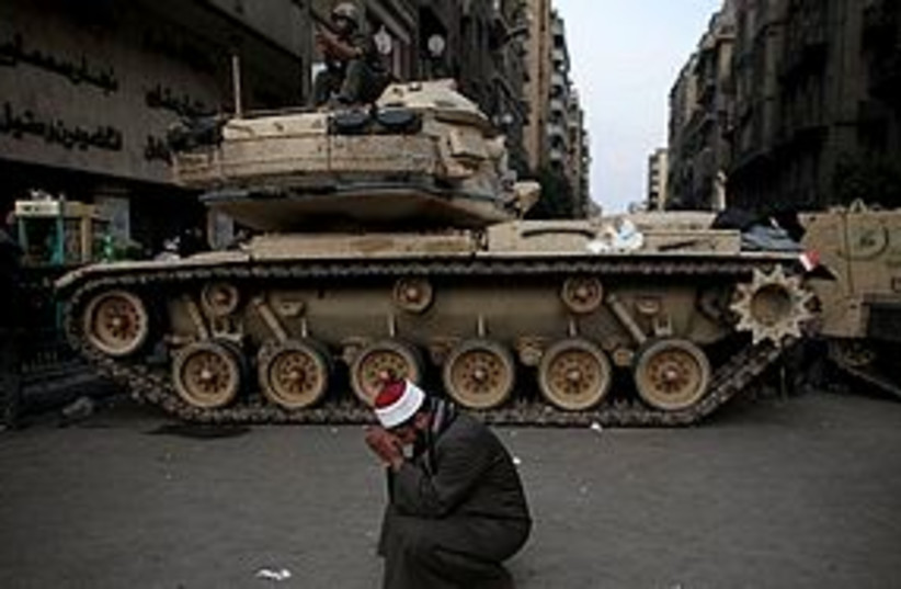 Egypt protests tank 311 (photo credit: Associated Press)