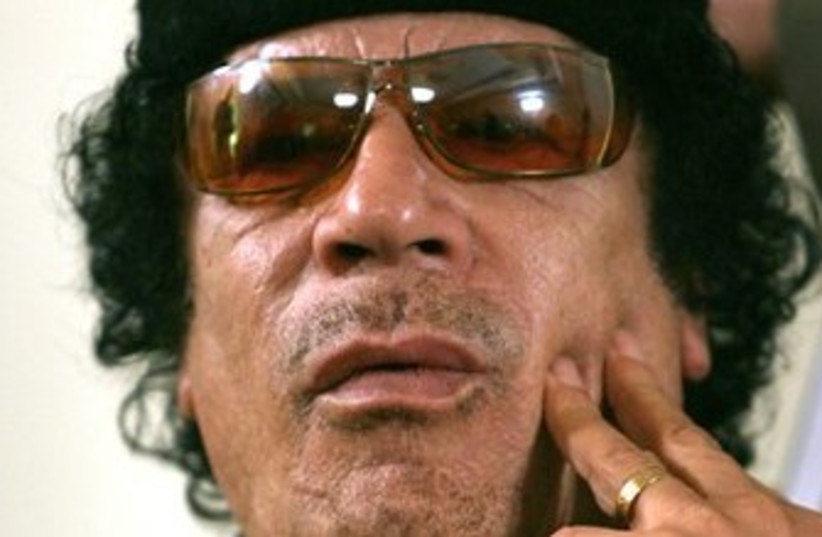 Gadhafi (photo credit: ASSOCIATED PRESS)