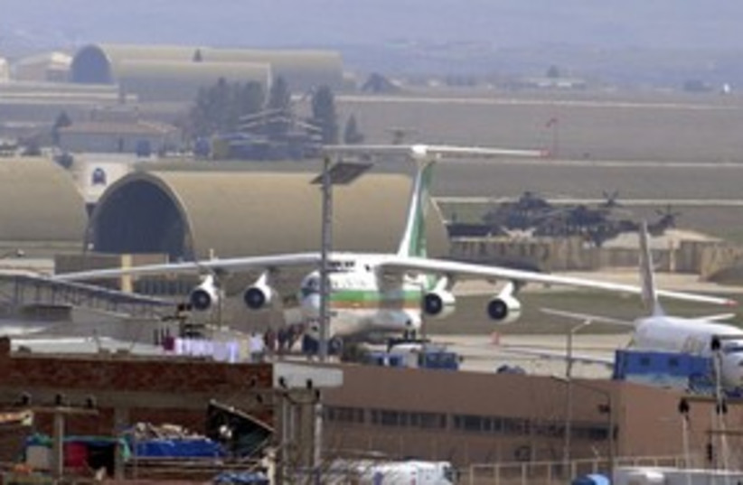 Iranian cargo plane Turkish airport (R) 311 (photo credit: Reuters)