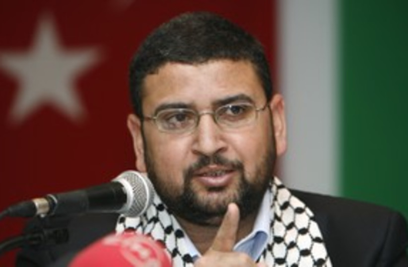 Hamas Spokesman Sami Abu Zuhri 311 (R) (photo credit: Osman Orsal / Reuters)