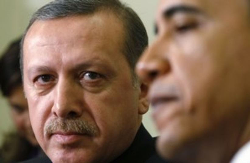 obama and erdogan (photo credit: Kevin Lamarque / Reuters)