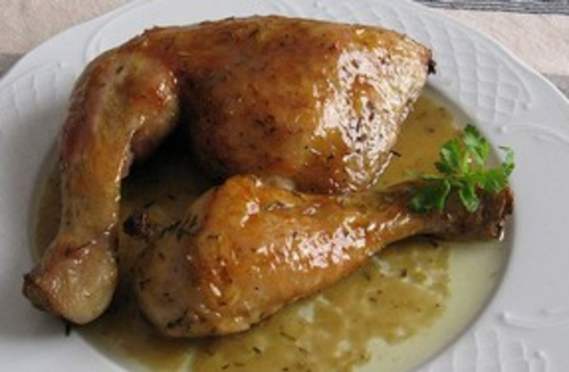 Roasted chicken 311 (photo credit: Tirithel/Wikimedia Commons)