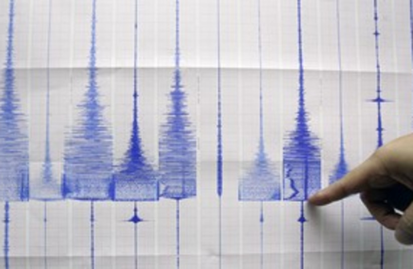 Richter Scale, earthquake quake hand graph 311 (R) (photo credit: Pichi Chuang / Reuters)
