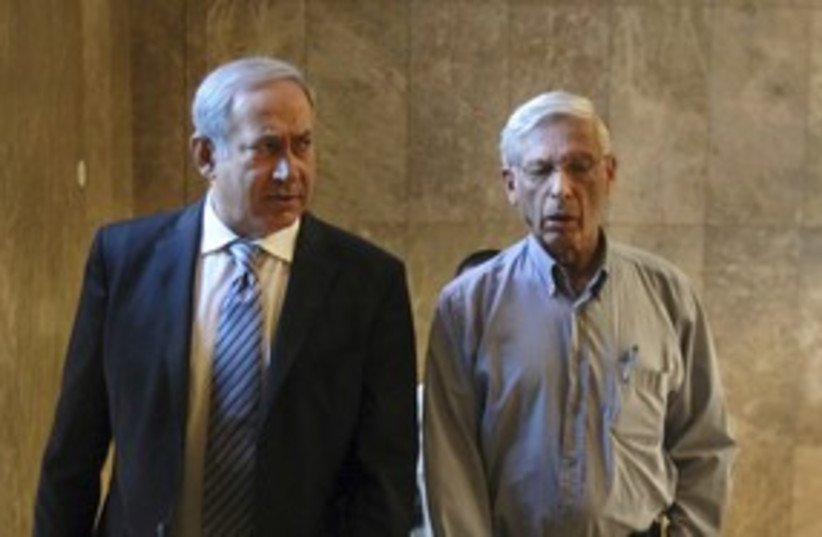 PM Netanyahu and Benny Begin 311 (photo credit: Pool)