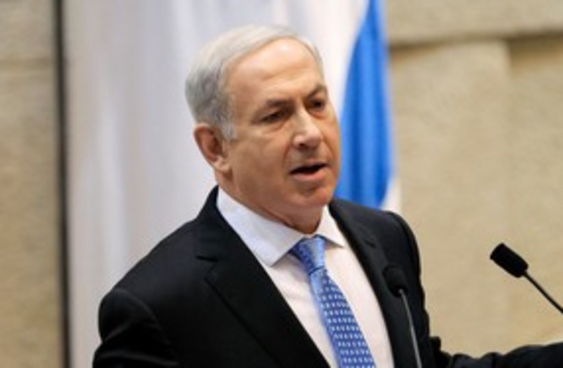 Prime Minister Binyamin Netanyahu in the Knesset 311 (R) (photo credit: REUTERS/Ronen Zvulun)