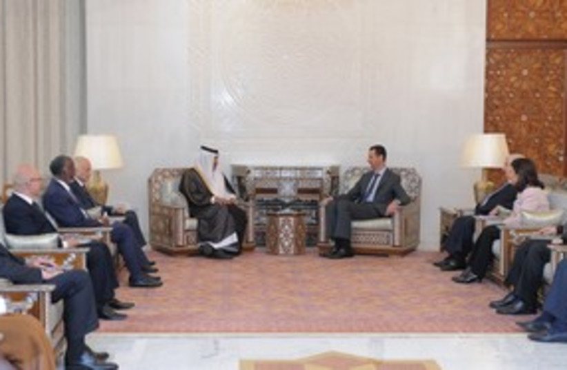 Assad meets with Arab League ministerial team 311 R (photo credit: REUTERS/Sana Sana)