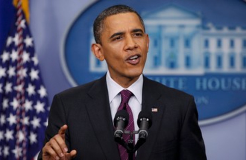 US President Barack Obama at press conference 390 (R) (photo credit: REUTERS/Larry Downing)