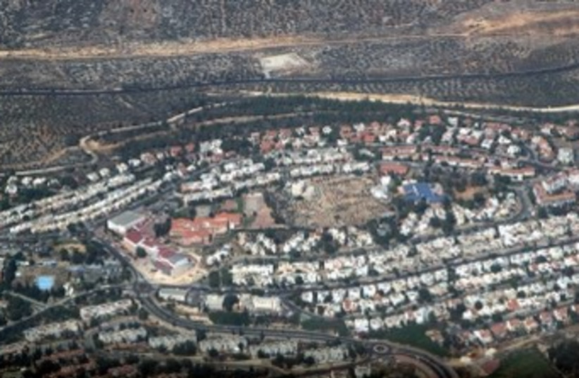 Aerial view of Ariel settlement in West Bank 370 (photo credit: Marc Israel Sellem/The Jerusalem Post)