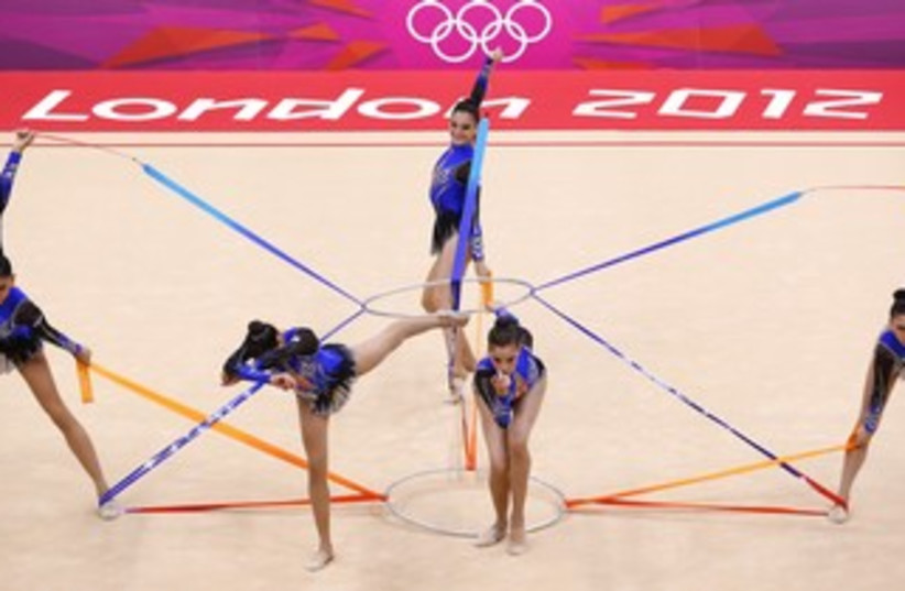 Israei gymnastics team in London  (photo credit: Mike Blake / Reuters)