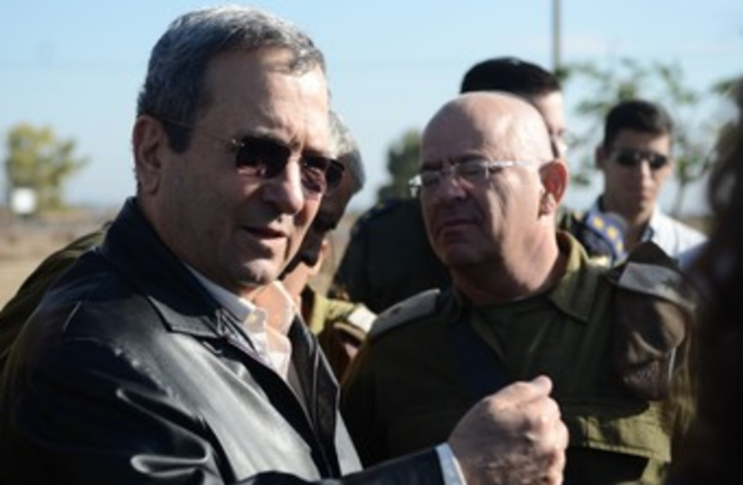 Ehud Barak at Gaza security evaluation 370 (photo credit: IDF Spokesman)