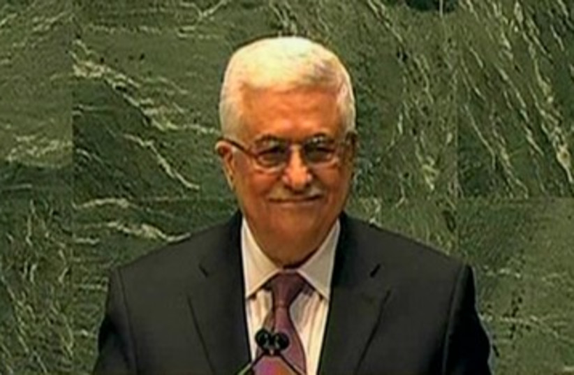 Abbas at the UN 390 (photo credit: Screenshot Al Jazeera)