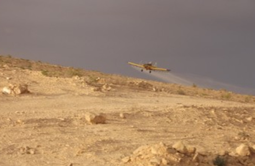 Agriculture Ministry spraying locusts 370 (photo credit: Agriculture Ministry/Moshe Weiss)