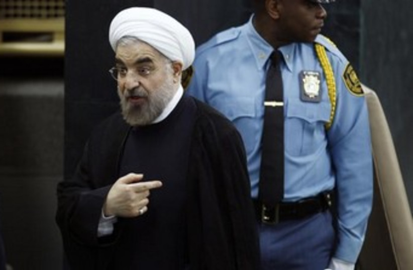 Rouhani at the UN 370 (photo credit: REUTERS/Eduardo Munoz)