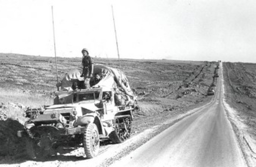 Jeep on way to Syria Yom Kippur War 370 (photo credit: Jerusalem Post archives)