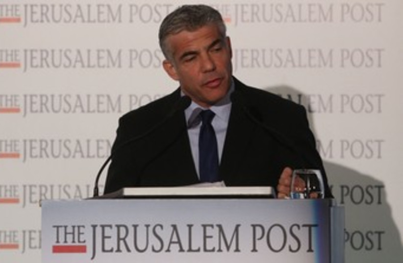 Finance Min. Yair Lapid at the JPost Diplomatic Conference37 (photo credit: Marc Israel Sellem/The Jerusalem Post)
