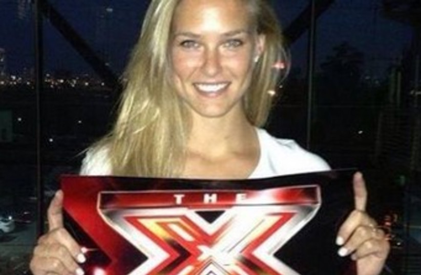 Bar Refaeli promotes the X Factor 370 (photo credit: Courtesy The X Factor Israel Facebook page)