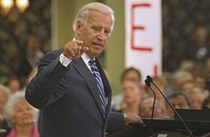 Biden stresses point 298 (photo credit: AP)