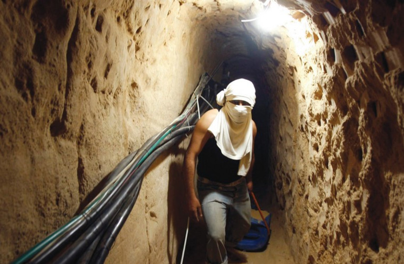 A Palestinian tunnel in Gaza.  (photo credit: REUTERS)