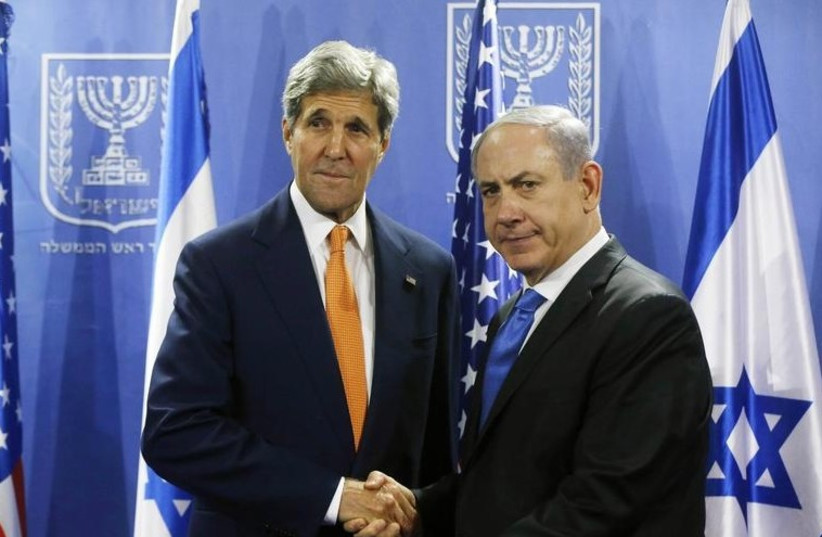 Kerry, Netanyahu in Tel Aviv July 23 (photo credit: REUTERS)
