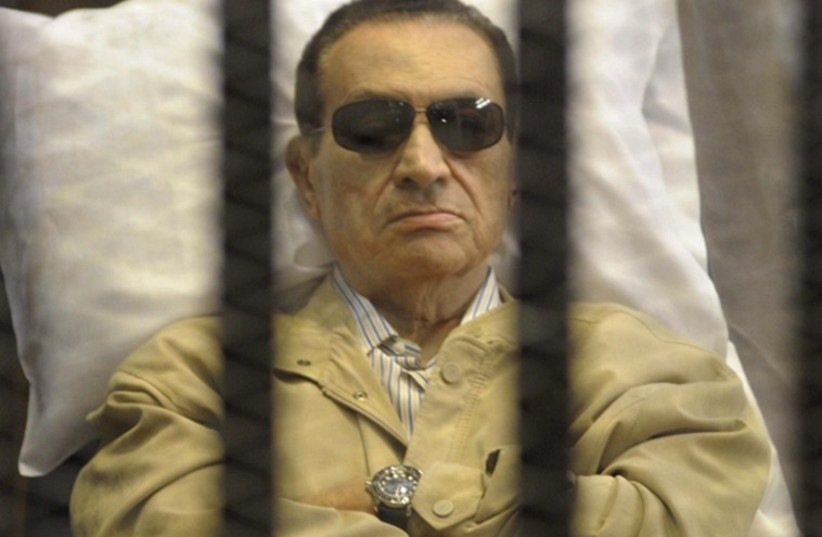 Former Egyptian president Hosni Mubarak in his jail cell. (photo credit: REUTERS)
