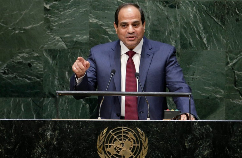 Egyptian President Abdel Fattah al-Sisi addresses the UN General Assembly in New York. (photo credit: REUTERS)